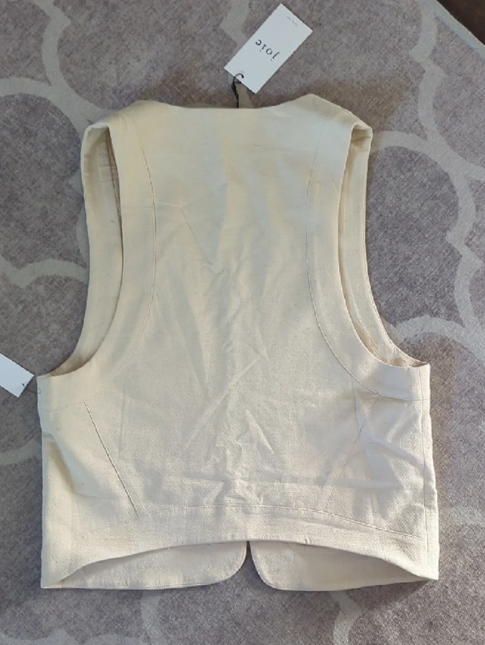 Joie Cream Textured Open-Front Vest - Picture 3 of 5